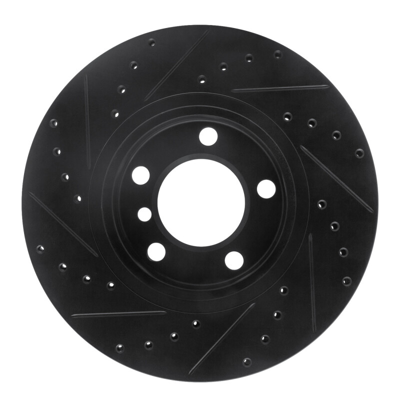 Mini Cooper Paceman Brake Rotor (1) - Front Right - R1 Concepts - Drilled & Slotted - Black - `11-`16